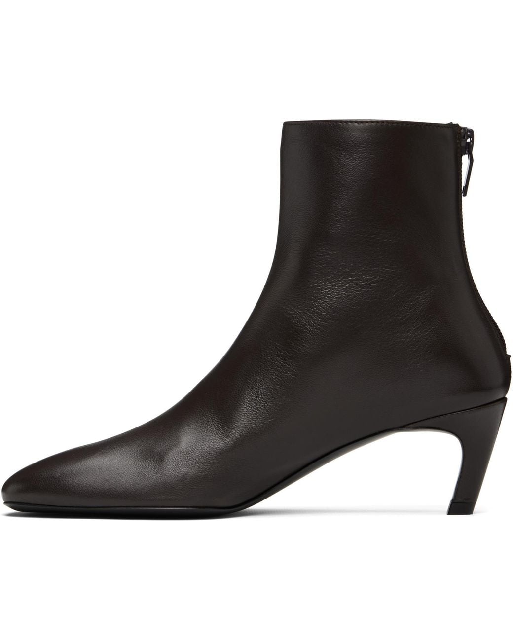 Totême Black Soft Nappa Ankle Boots