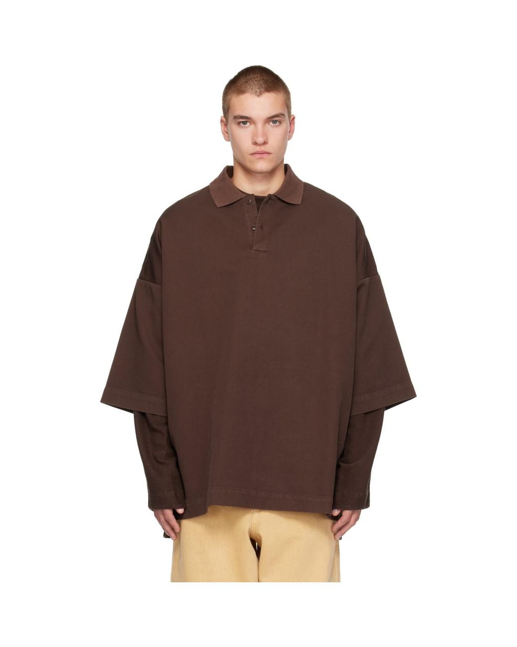 Casey Casey Brown Wiggle Equerre Polo for men