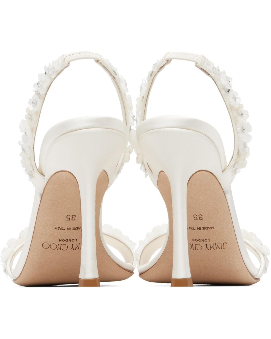 Jimmy Choo White Jenn 100 Bridal Heeled Sandals