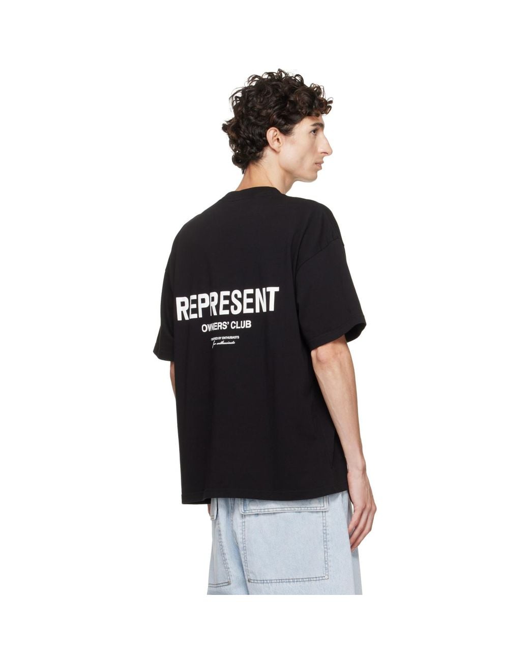 Represent Black Printed 'Owners Club' T-Shirt for men
