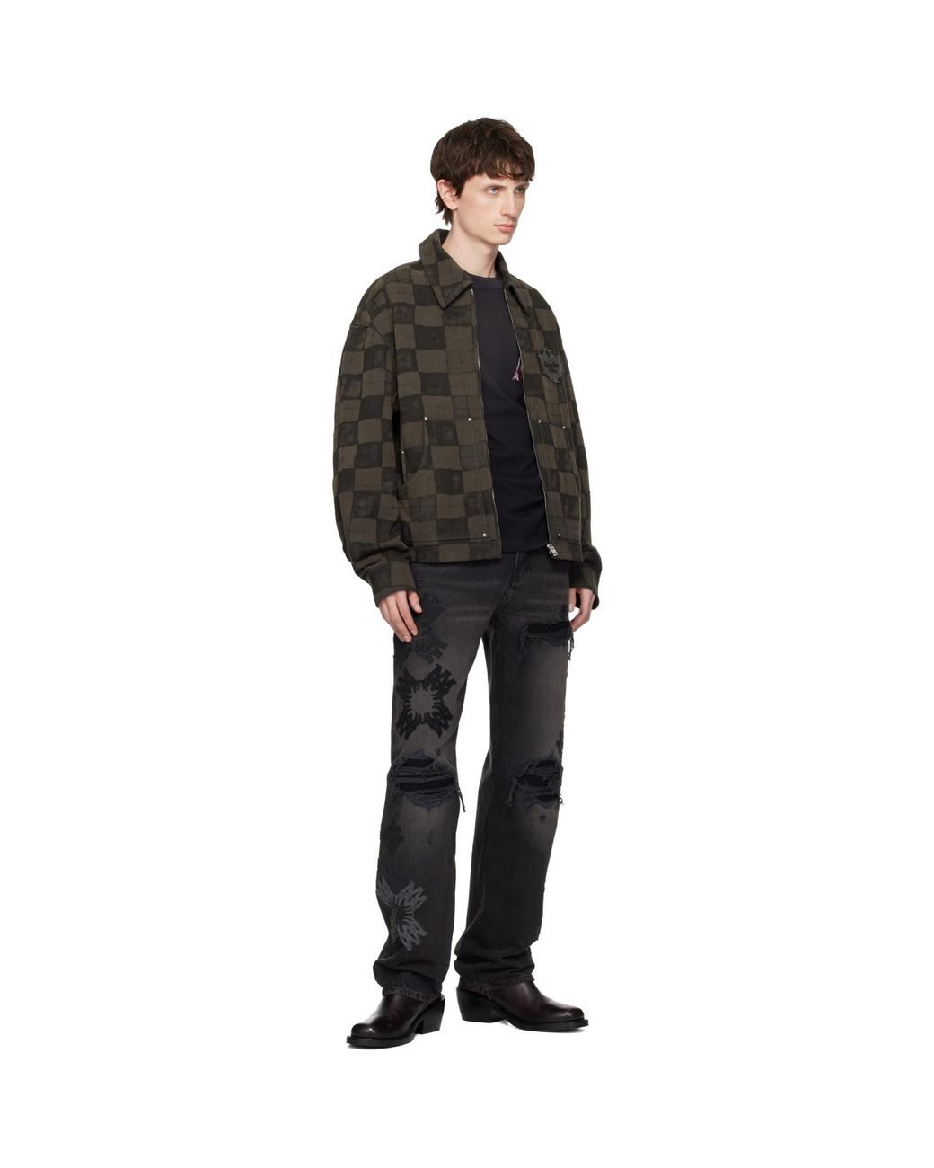 Amiri Black Chateau Crest Denim Jacket for men