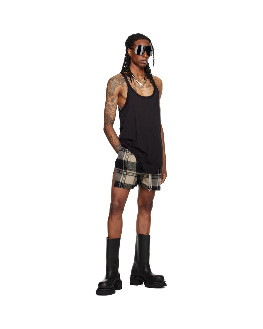 Rick Owens Black Off- Tower Bela Boxers Shorts for men