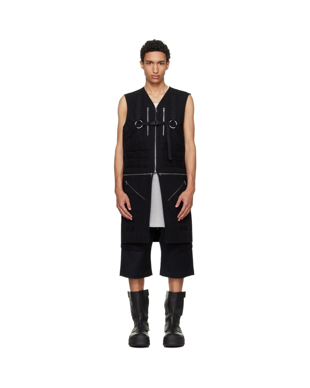 Rick Owens Black Temple Blixa Utility Vest for men