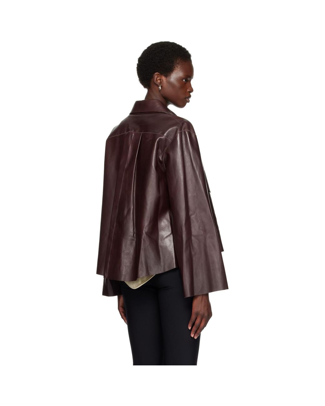 Nour Hammour Brown Darcy Leather Jacket