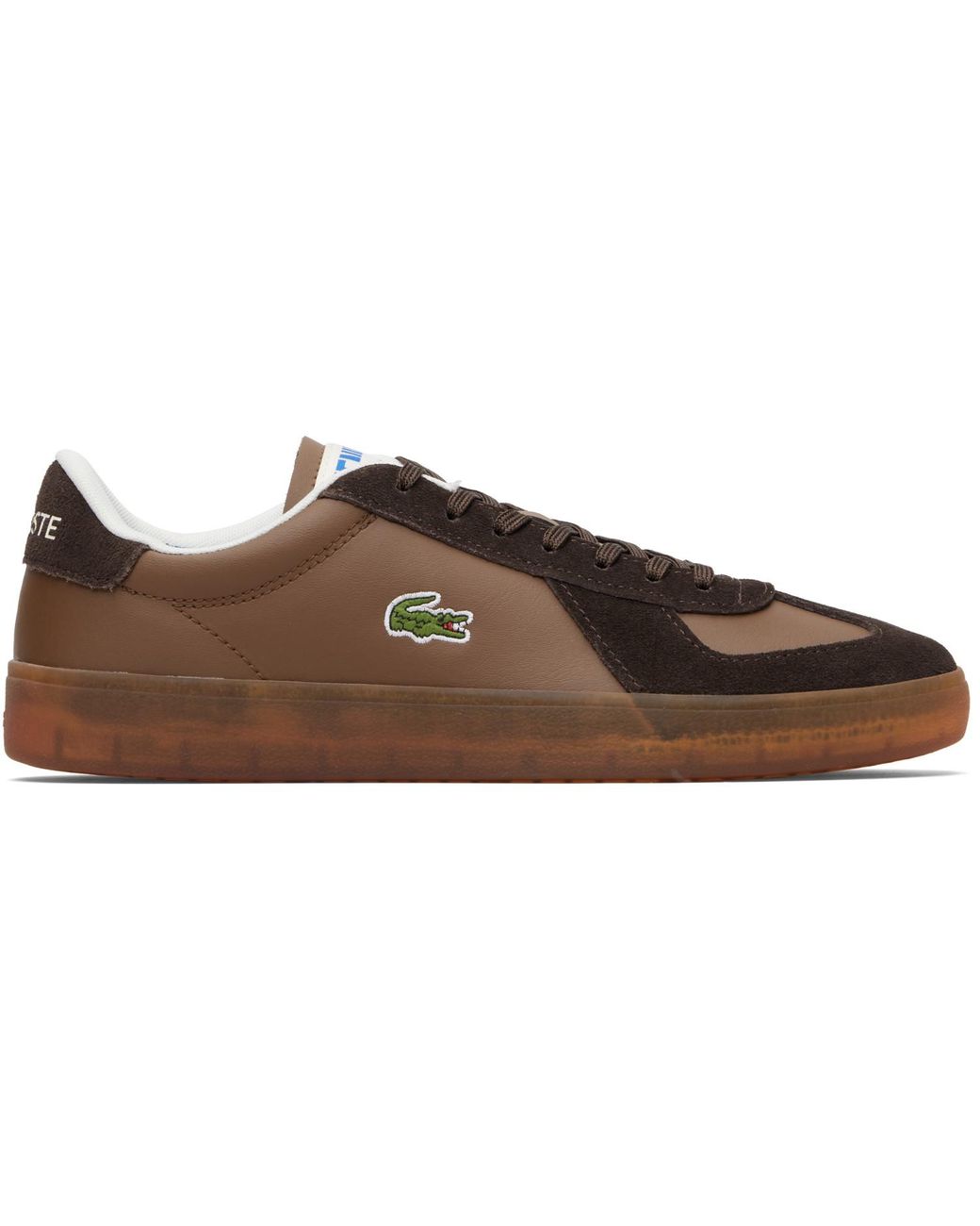 Lacoste Brown Baseshot Pro Leather Sneakers for men