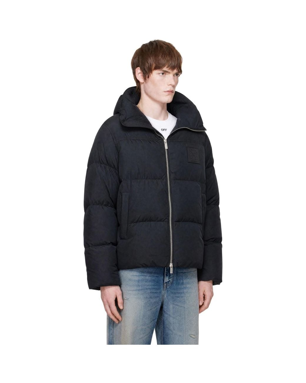 Off-White c/o Virgil Abloh Black Off- Patch Arrow Down Jacket for men