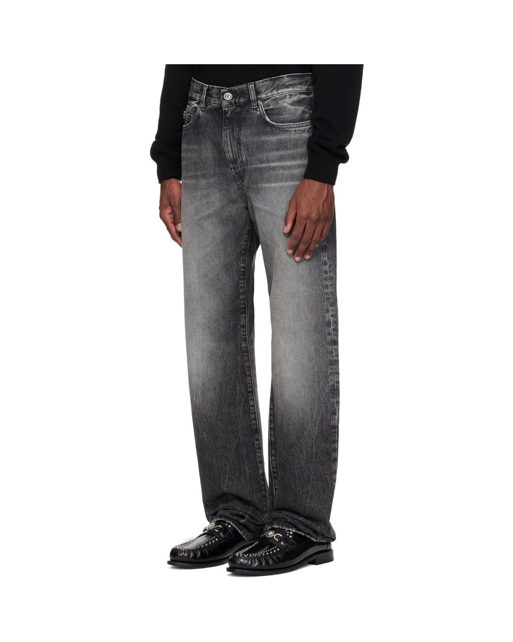 Versace Black Loose Jeans for men