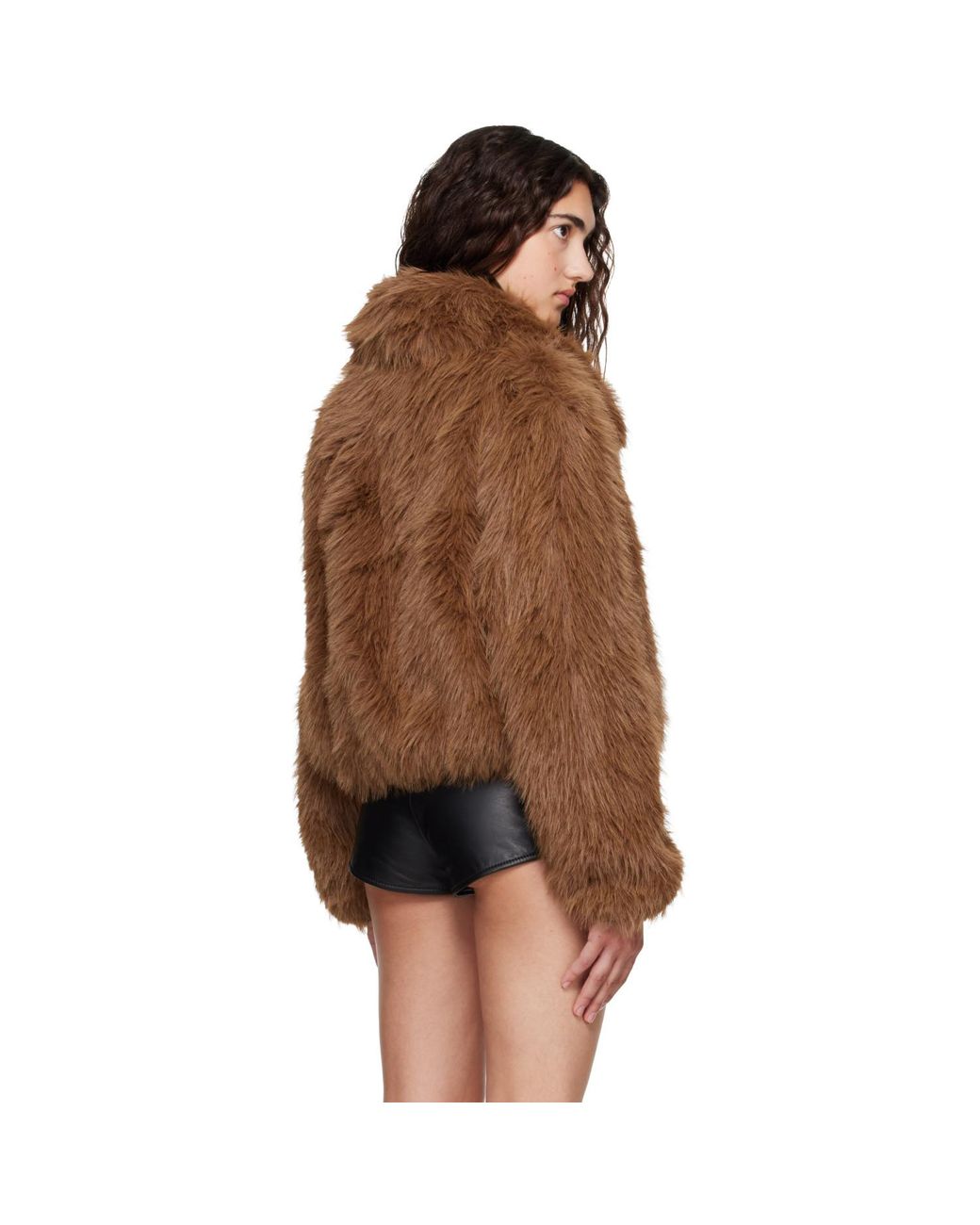 Frankie Shop Brown Hope Faux Fur Jacket