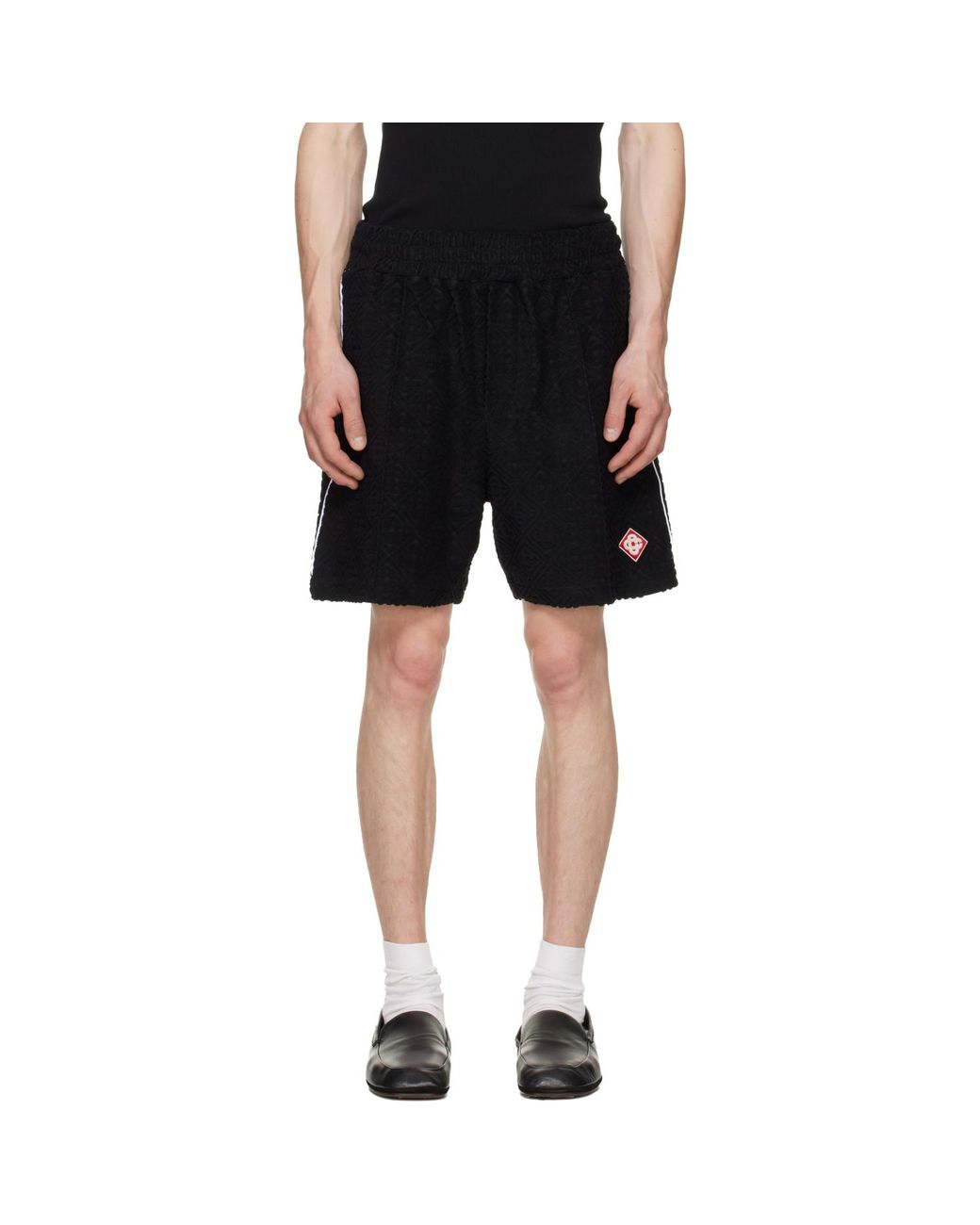 Casablanca Black Towelling Shorts for men