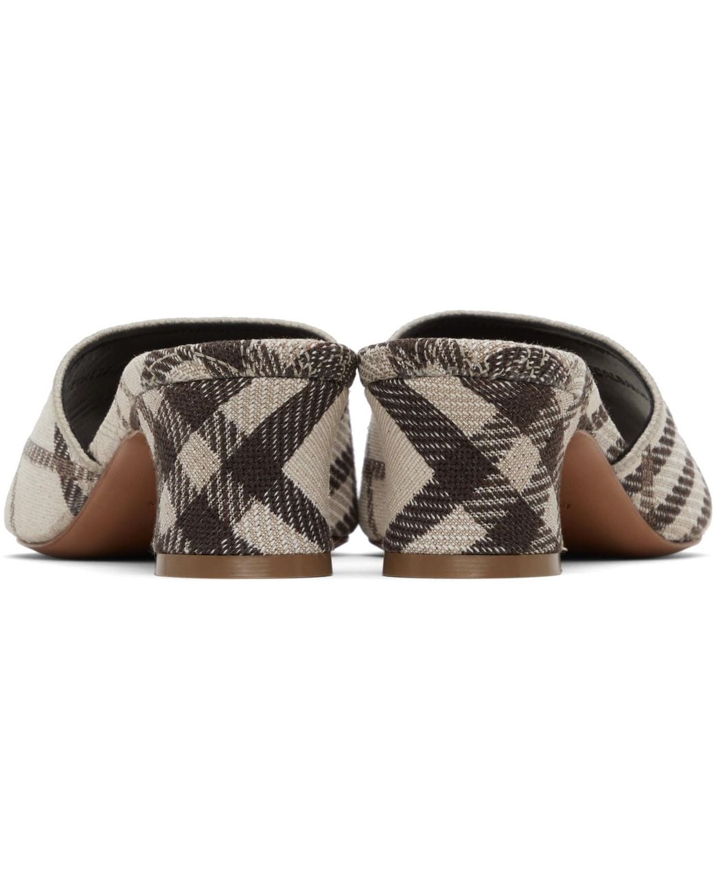 Burberry Black Check Sloane Mule Heeled Sandals