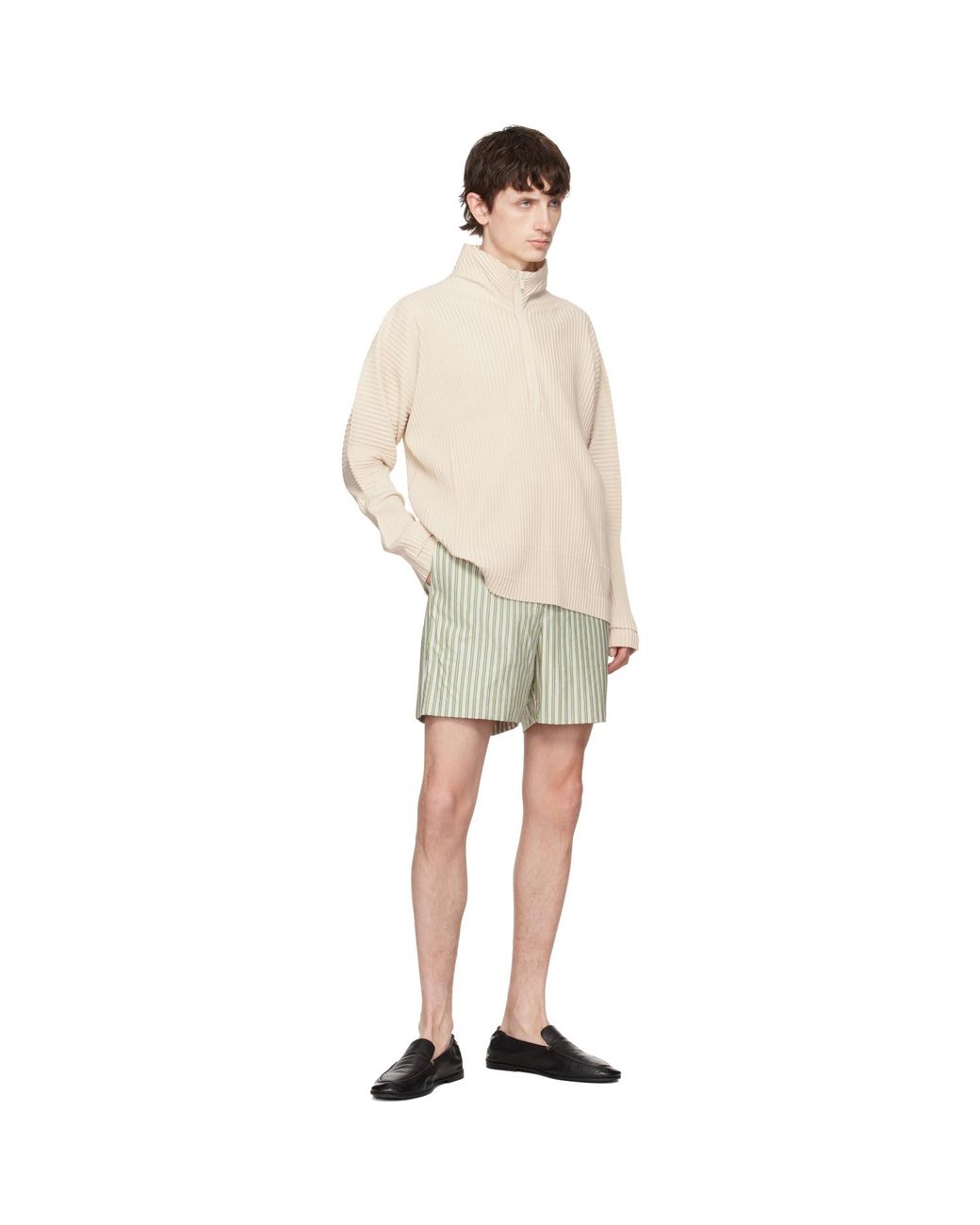 Homme Plissé Issey Miyake Multicolor Stripe Jersey Shorts for men