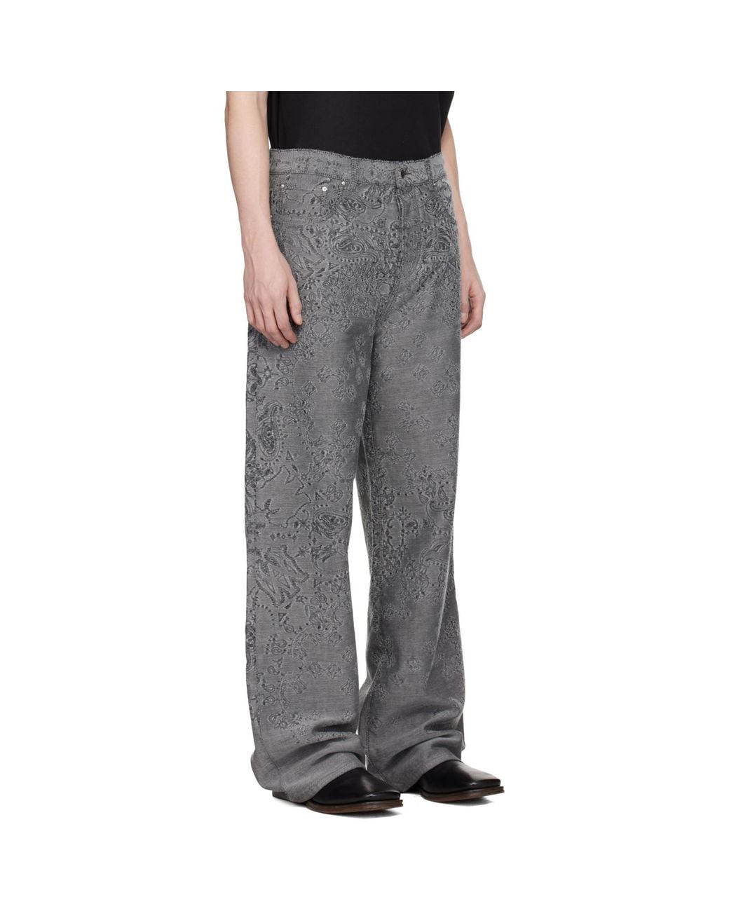 Amiri Black Ma Quad Bandana Baggy Jeans for men