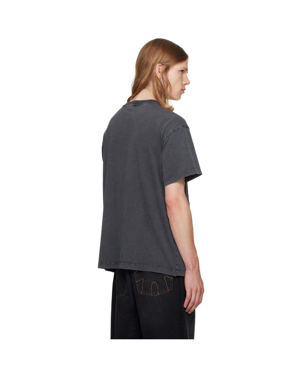 AVAVAV Black Tier Cut-Out Double Layer T-Shirt for men