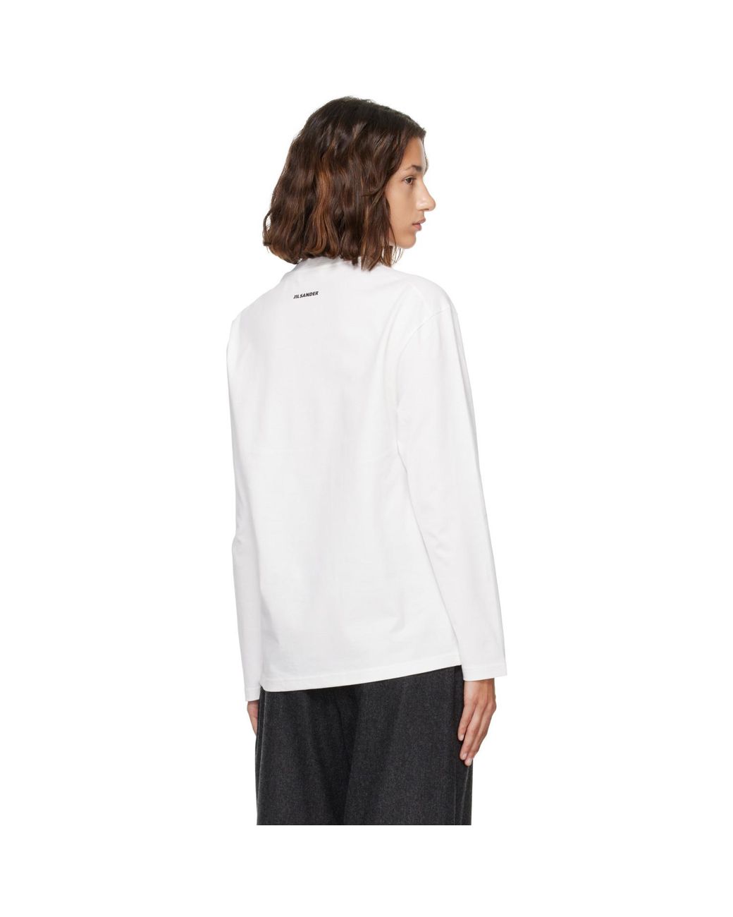 Jil Sander White Off- Photograph Long-Sleeve T-Shirt
