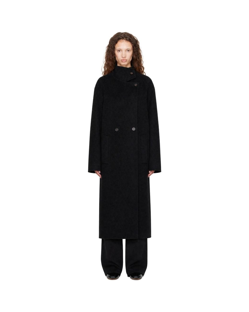 Lisa Yang Black Doublé Button Coat