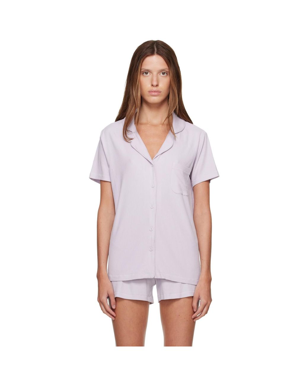 Skims Purple Soft Lounge Short Sleep Pyjama Set