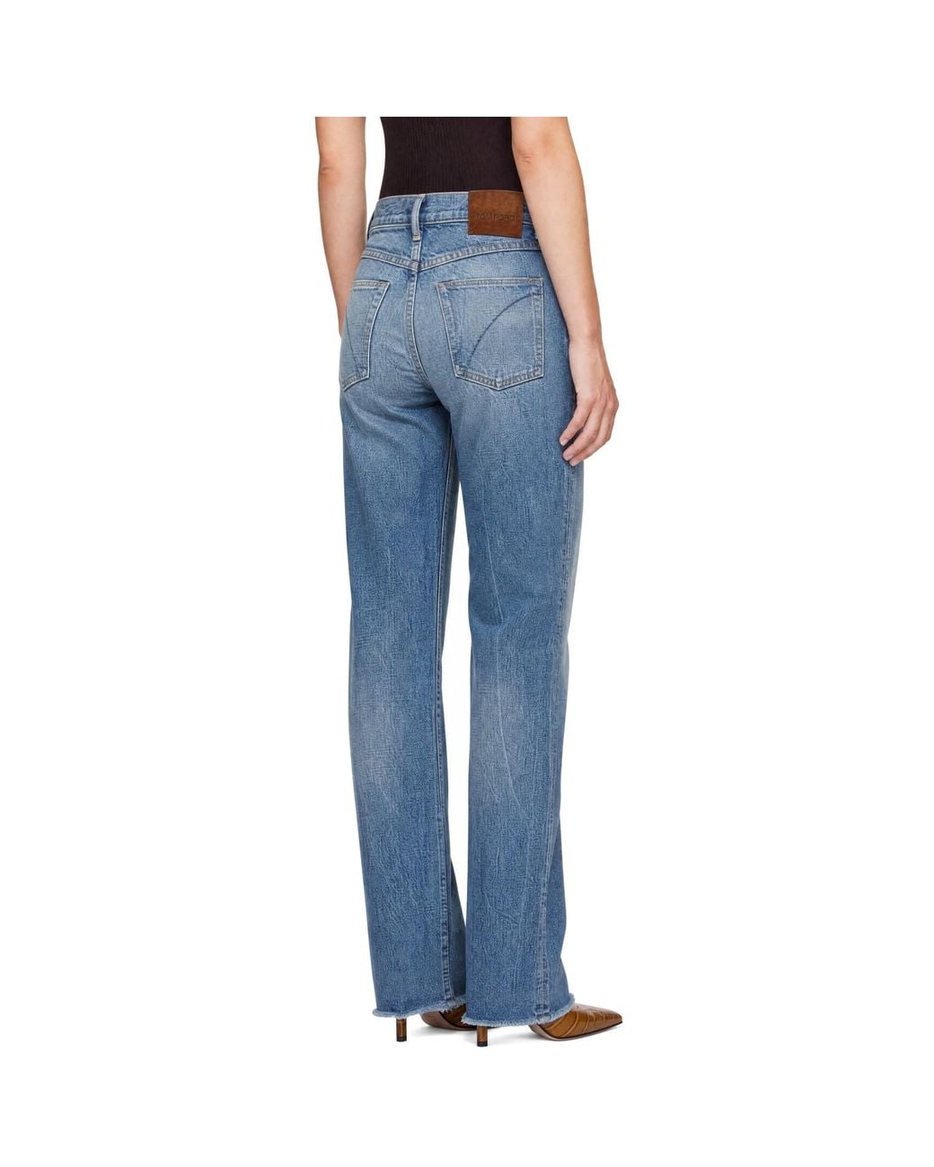 Tom Ford Blue Stonewashed Denim Melanie Straight Jeans
