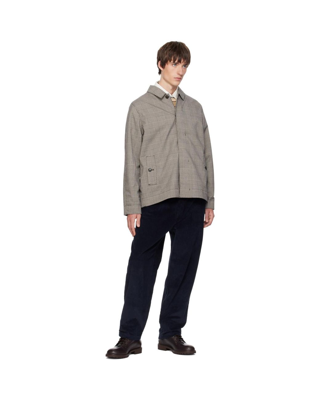 Barbour Gray Short Lorden Showerproof Mac Jacket for men