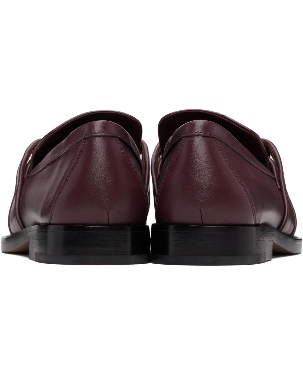 Bottega Veneta Black Burgundy Astaire Loafers
