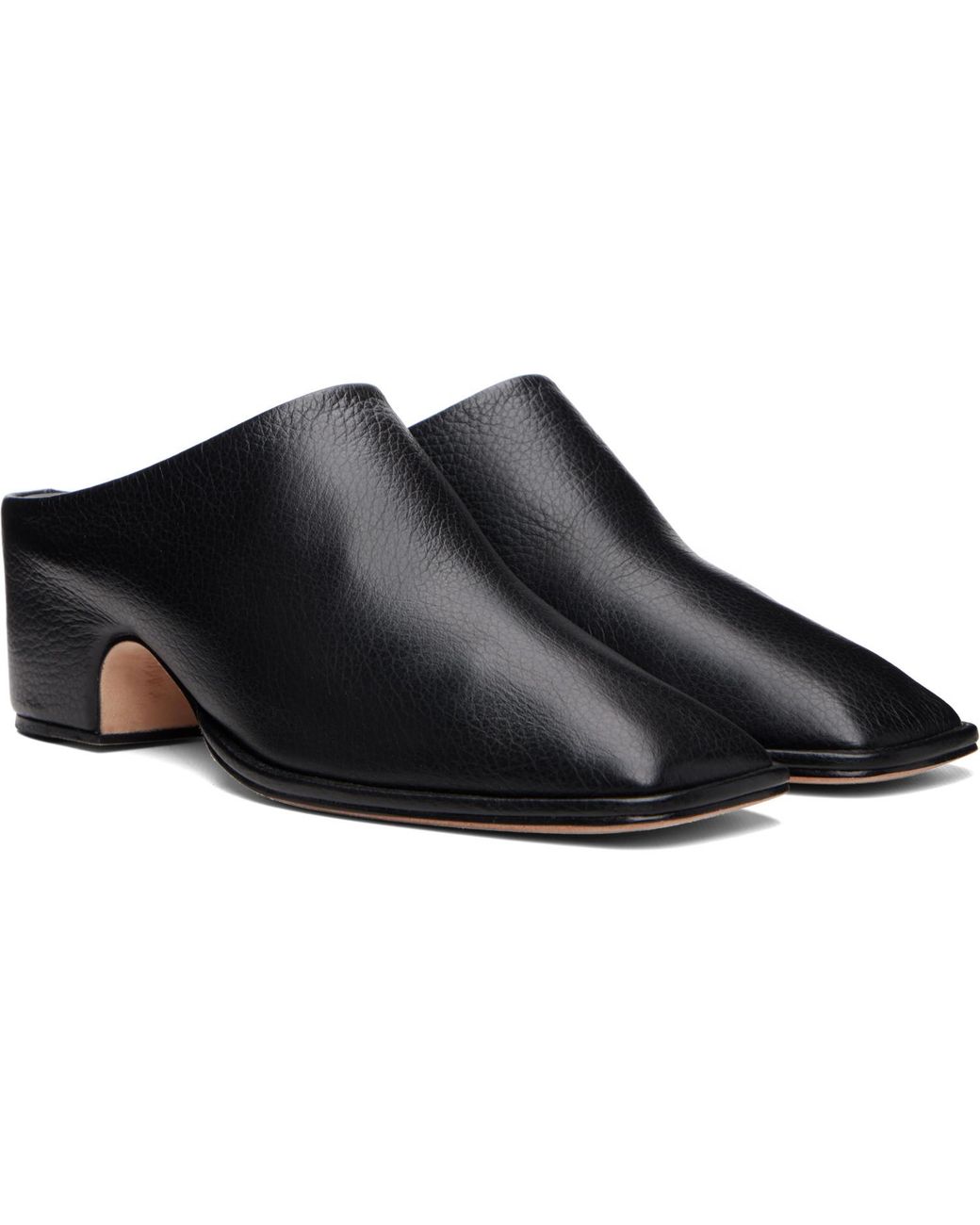 Lauren Manoogian Black Square Arch Mules