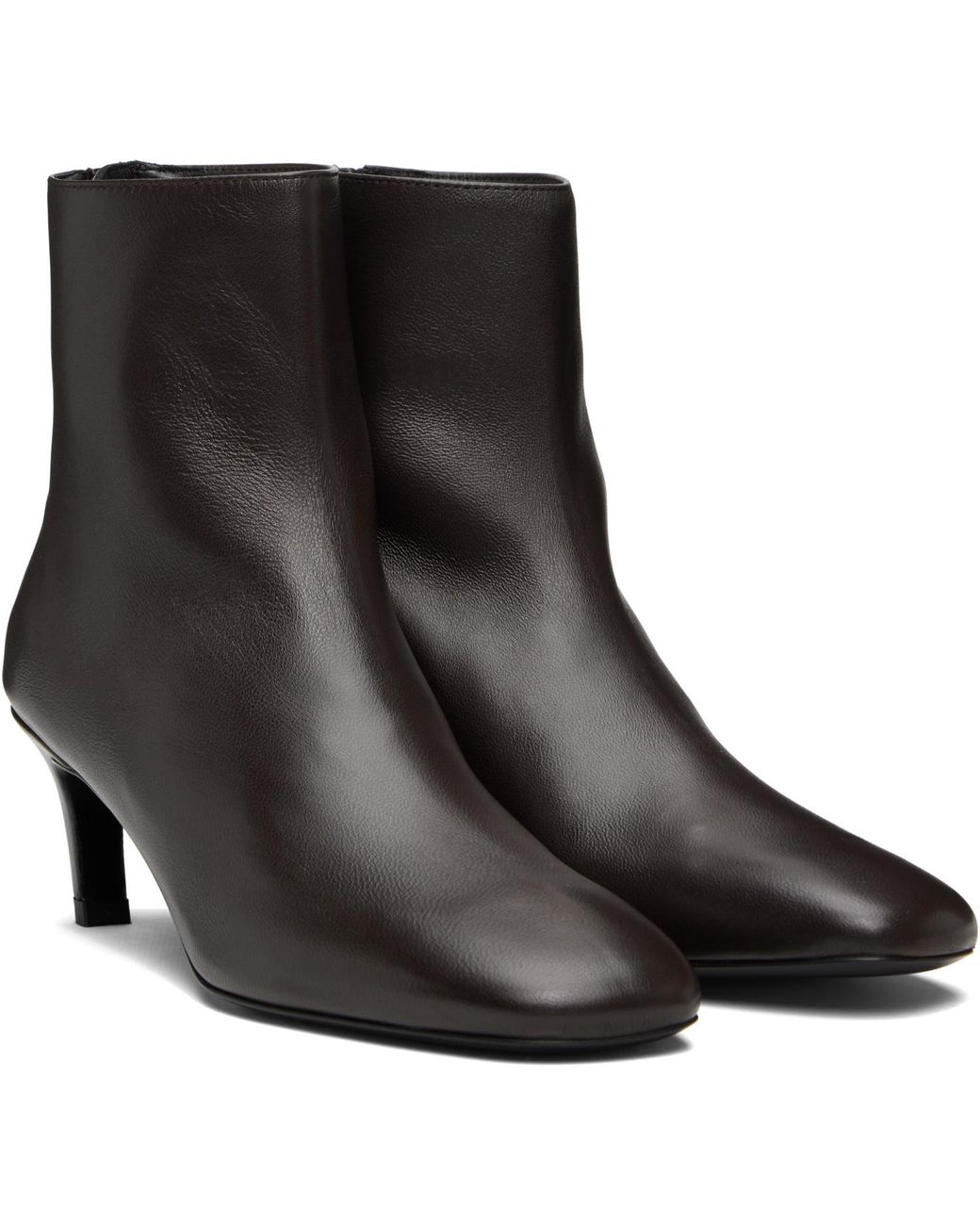Totême Black Soft Nappa Ankle Boots