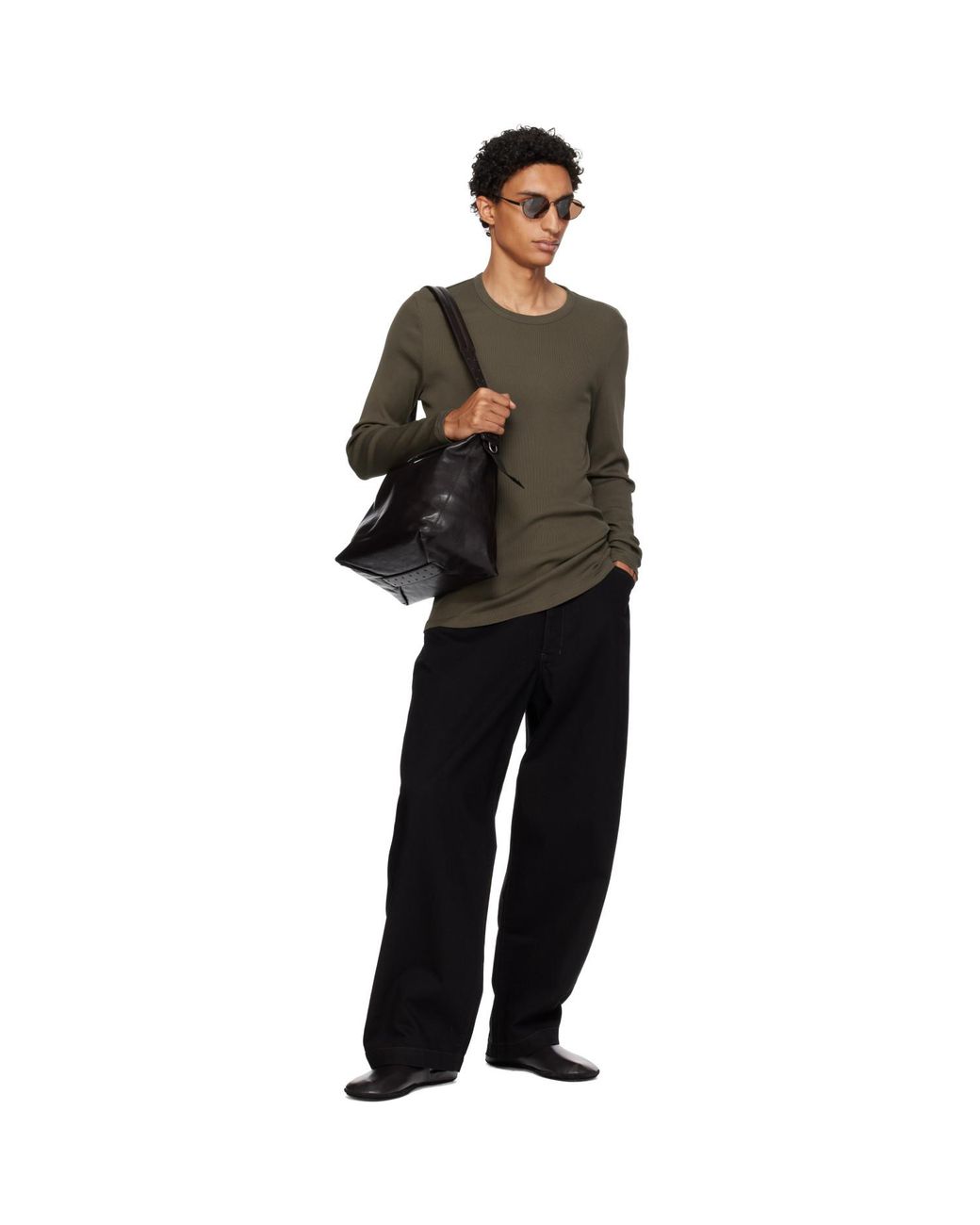 Lemaire Black Belted Bag for men