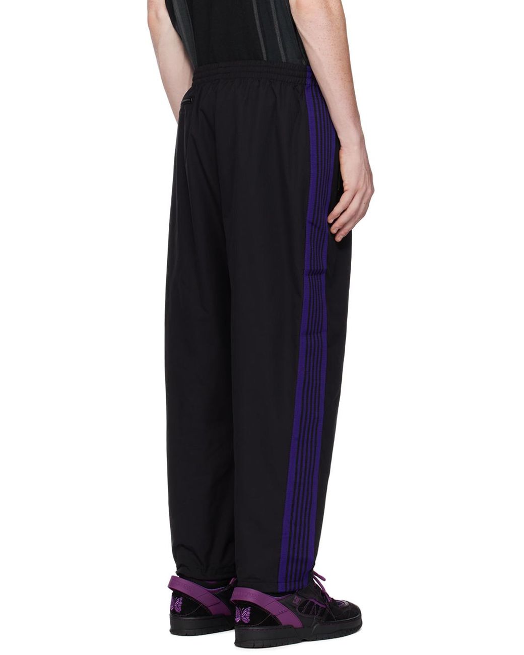 Needles track pants black purple sale