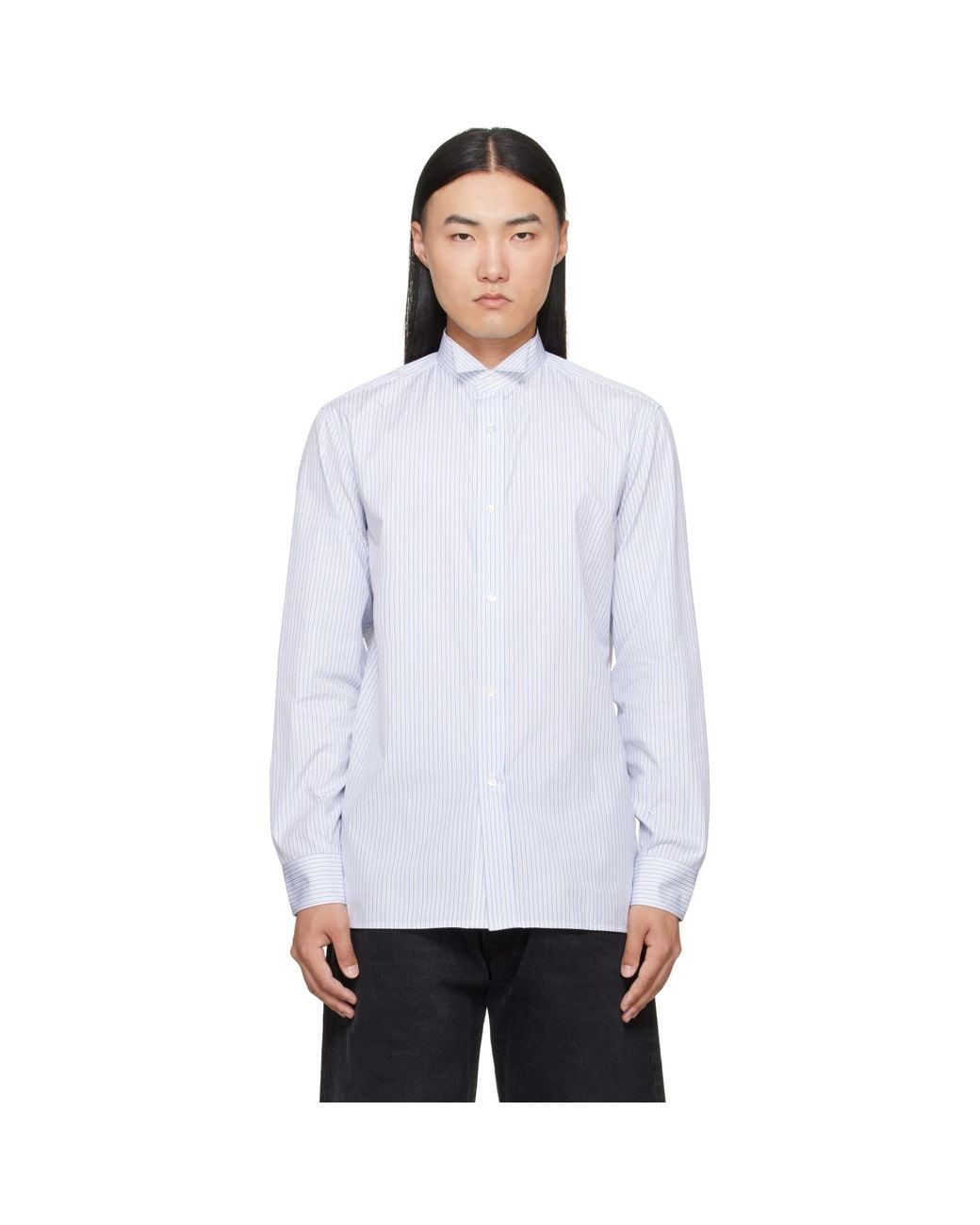Maison Margiela White Striped Cotton Shirt for men