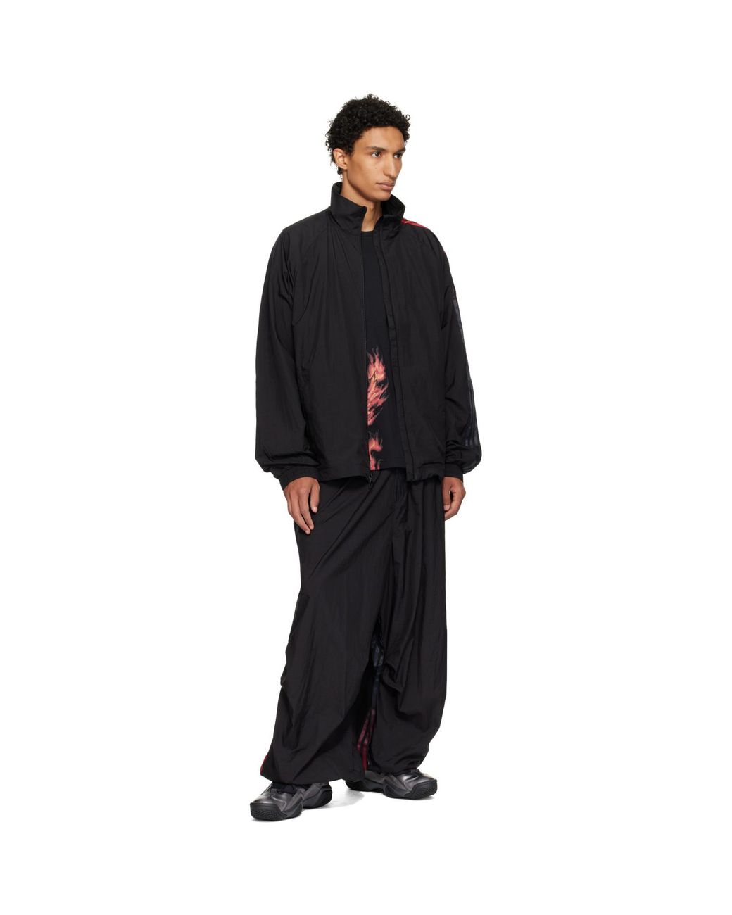 Y-3 Black Gradient 3-Stripes Nylon Track Jacket for men