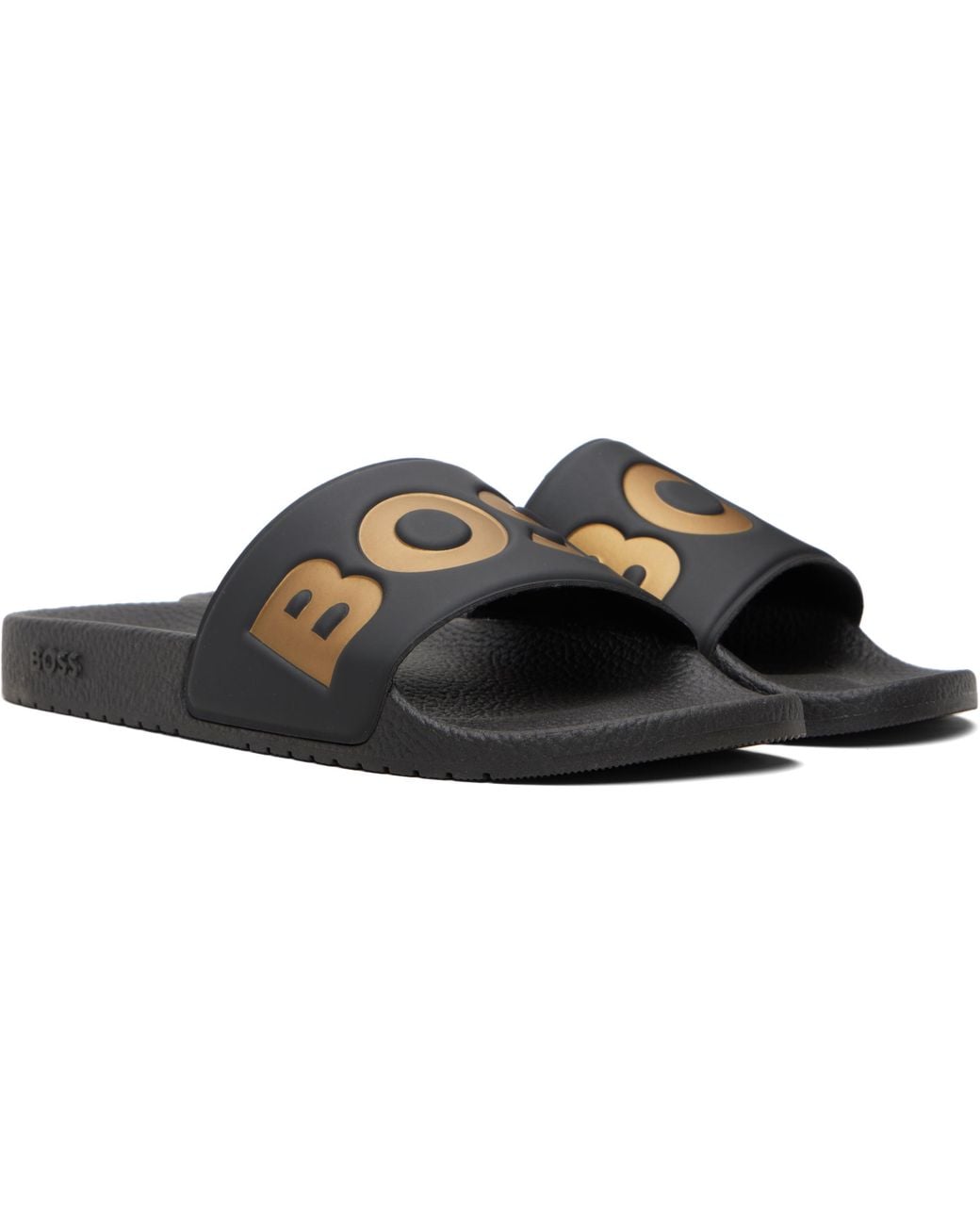 Boss Black Large Logo Detail Pool Slides for men