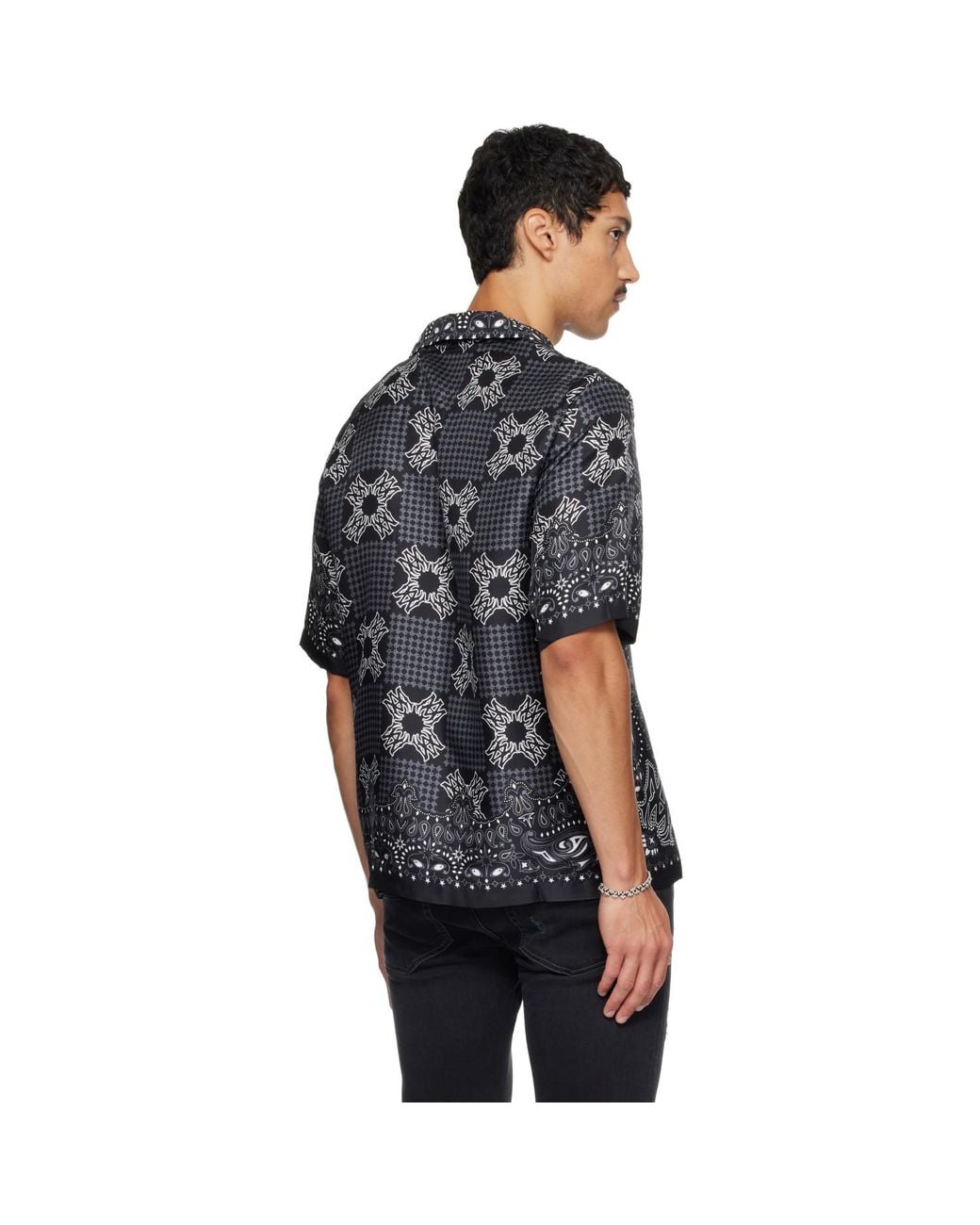 Amiri Black Ma Check Camp Shirt for men