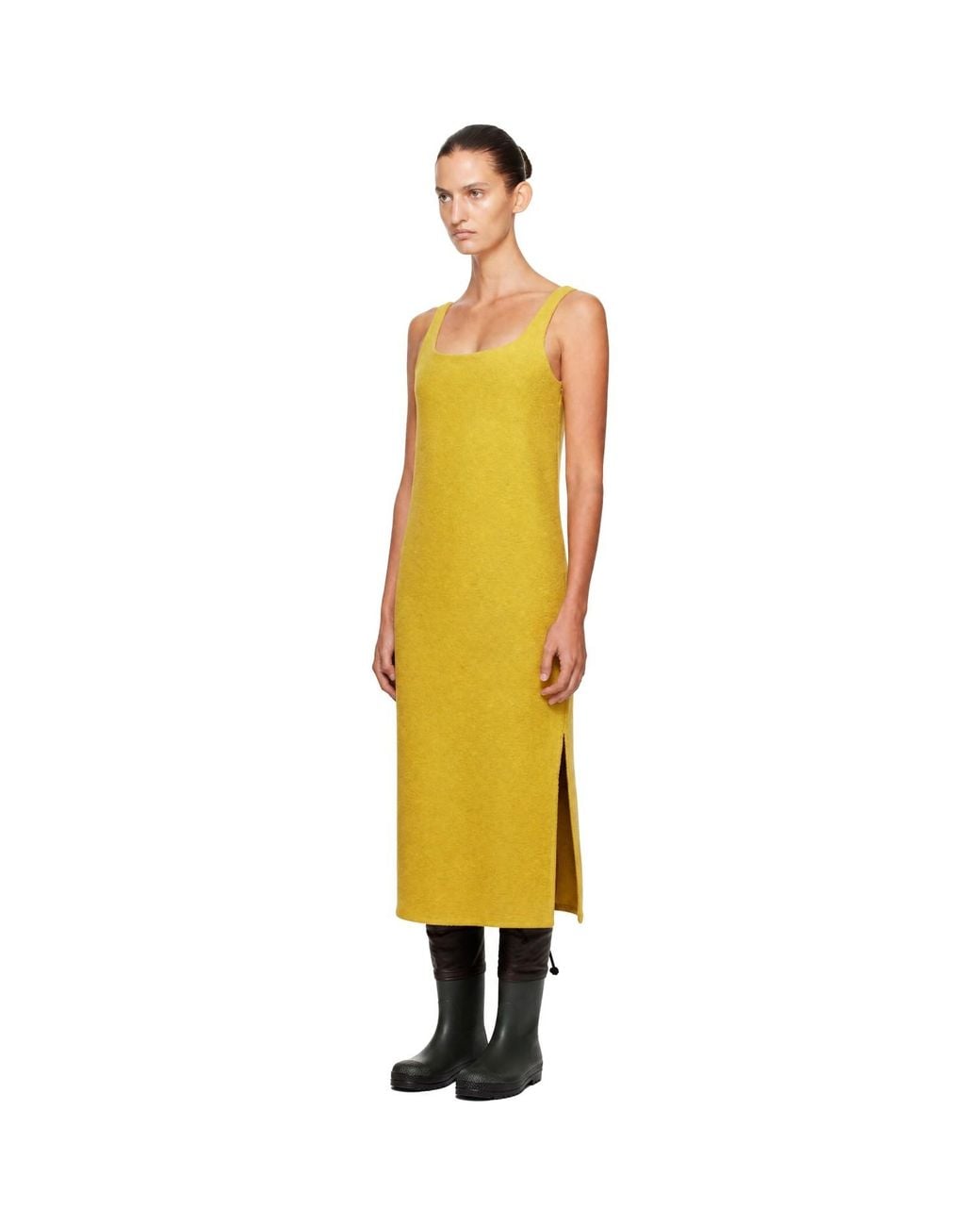 Rier Yellow Walker Slip Midi Dress