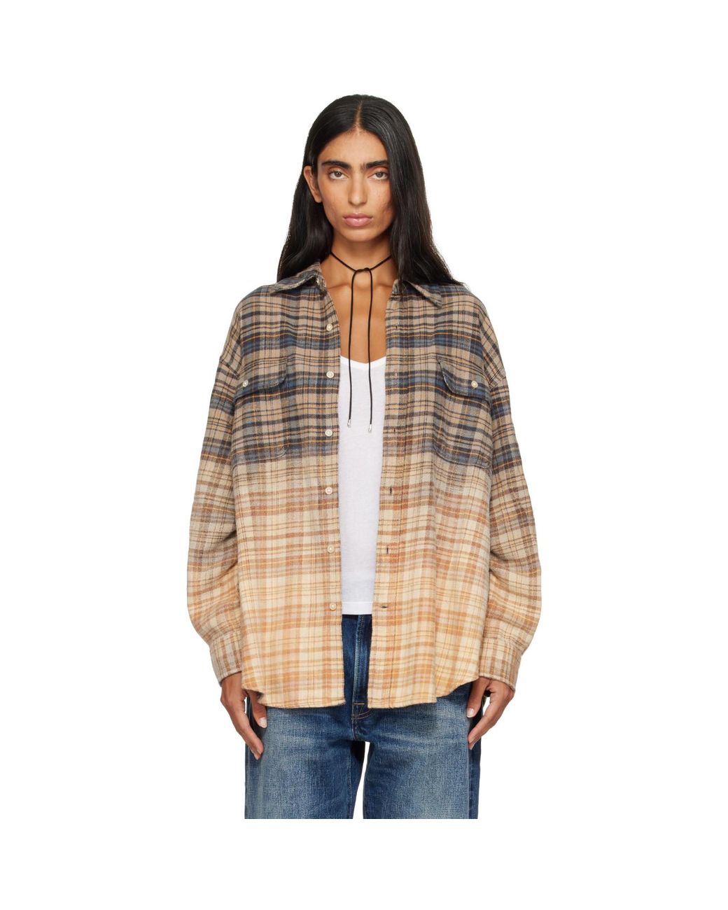 R13 Brown Boyfriend Shirt
