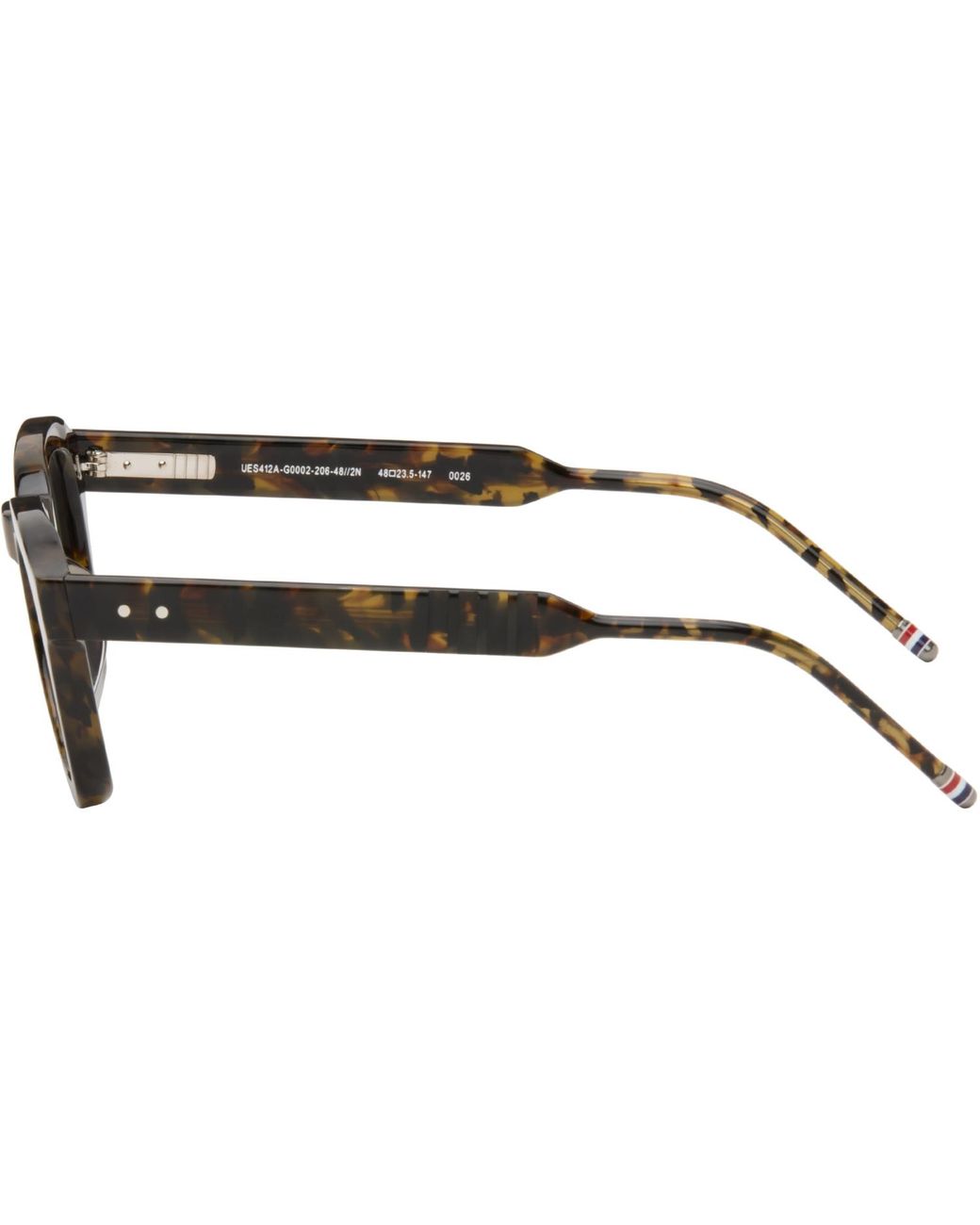 Thom Browne Black Acetate Rectangular Sunglasses for men