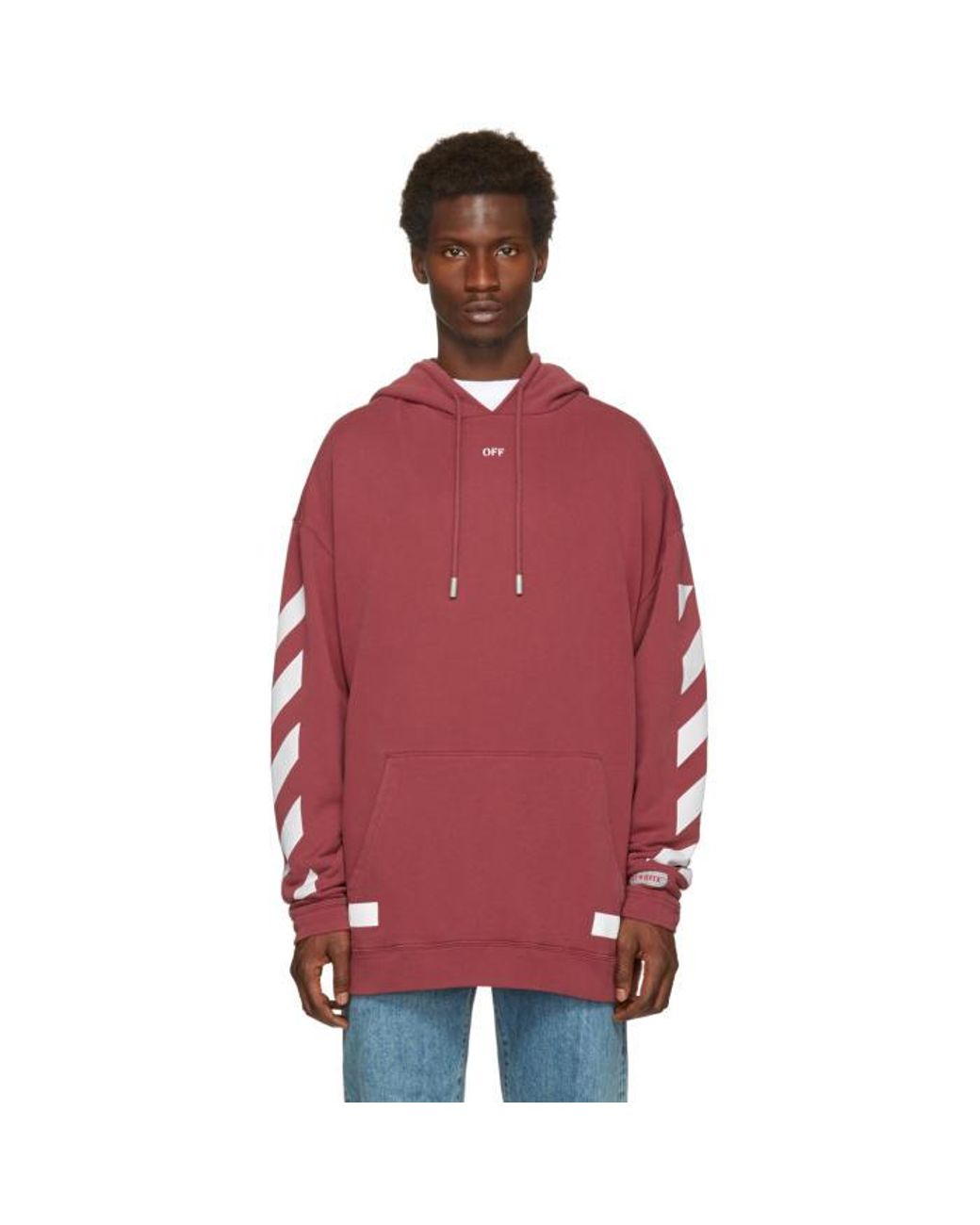 Off White c o Virgil Abloh Red Diagonal Arrows Over Hoodie for Men Lyst Canada