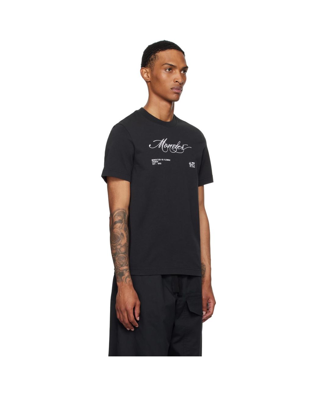 Moncler Black Archivio Creativo T-Shirt for men