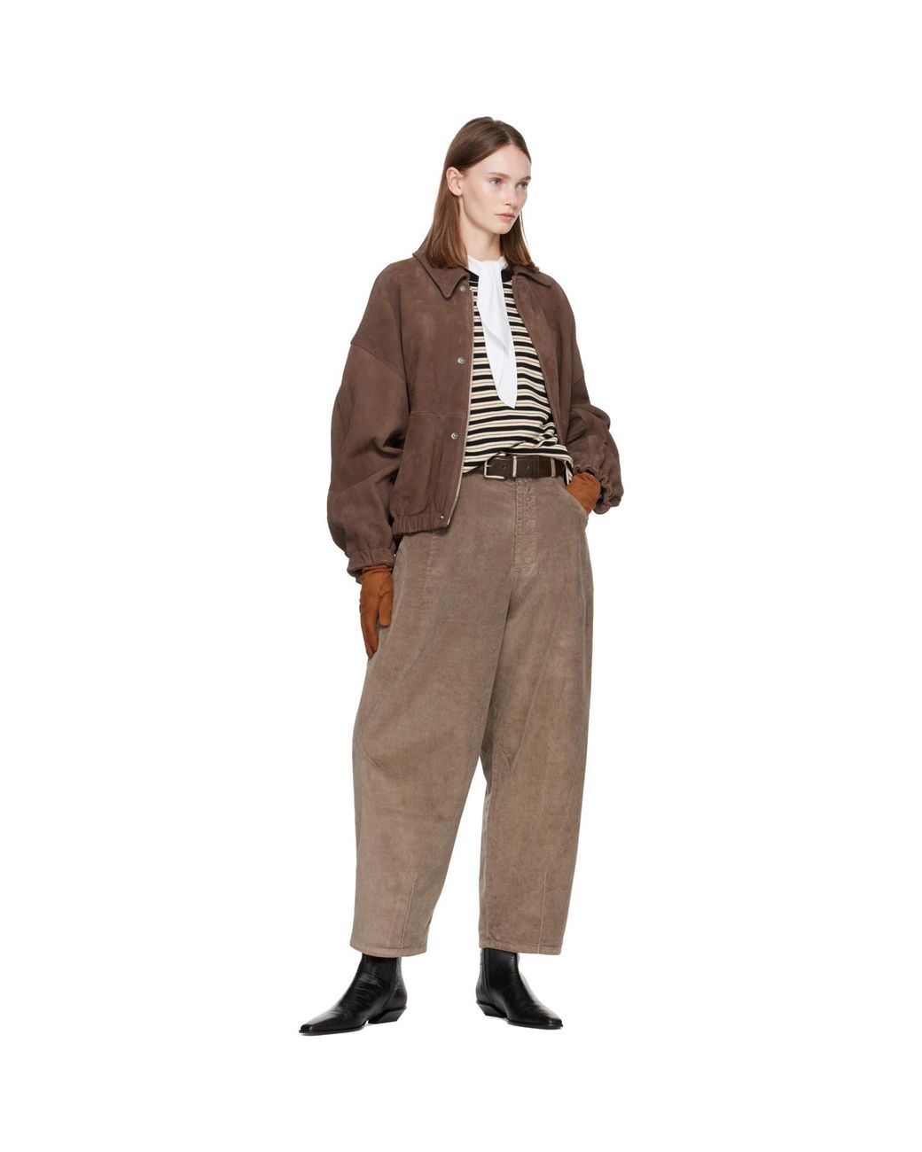 Handsome Stockholm Brown Essentials Suede Gloves