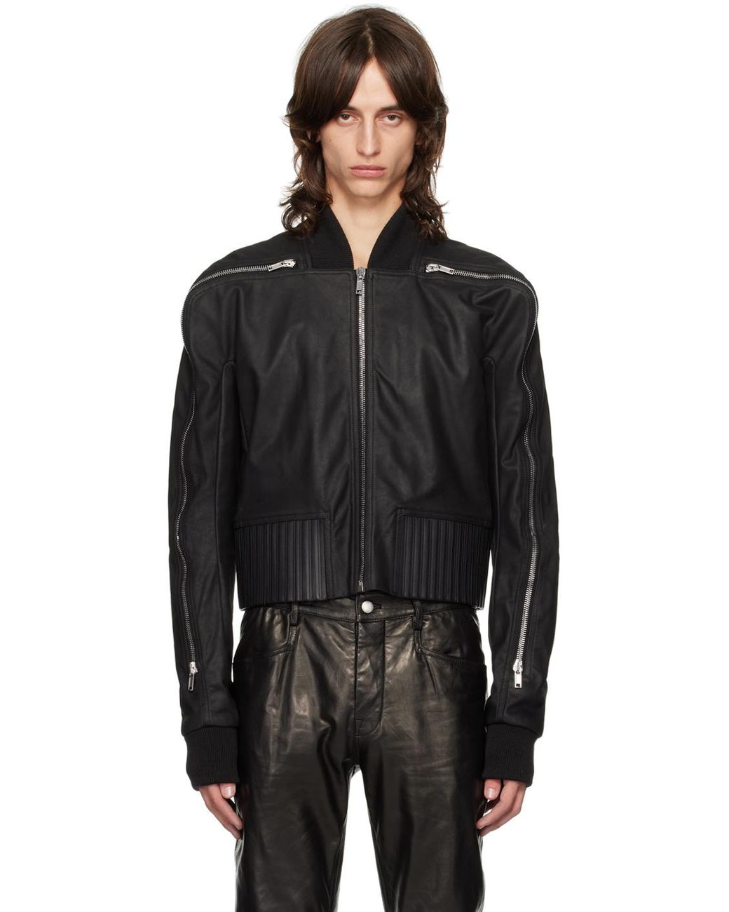 【関税込み】Rick Owens ブラック Porterville ケープジャケット 242232F063019_1.jpg