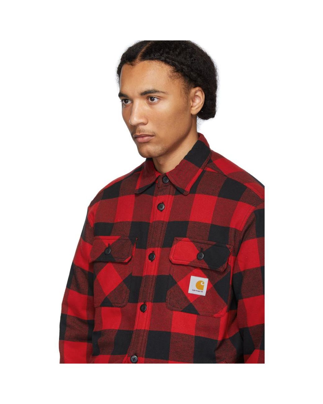 Carhartt WIP Red And Black Check Merton Jacket Shirt for | Lyst