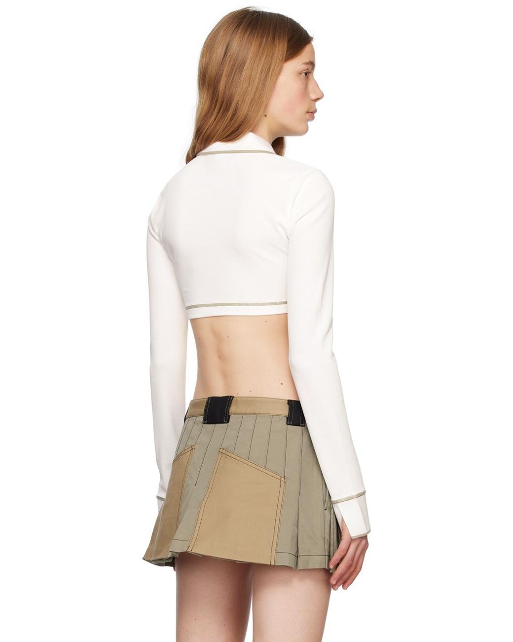 Dion Lee Natural Off-white Shrunken Snap Polo