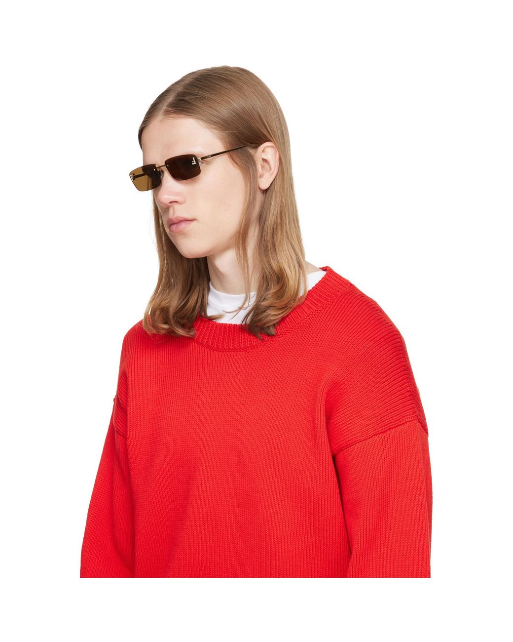 Fendi Brown First' Crystal Sunglasses for men
