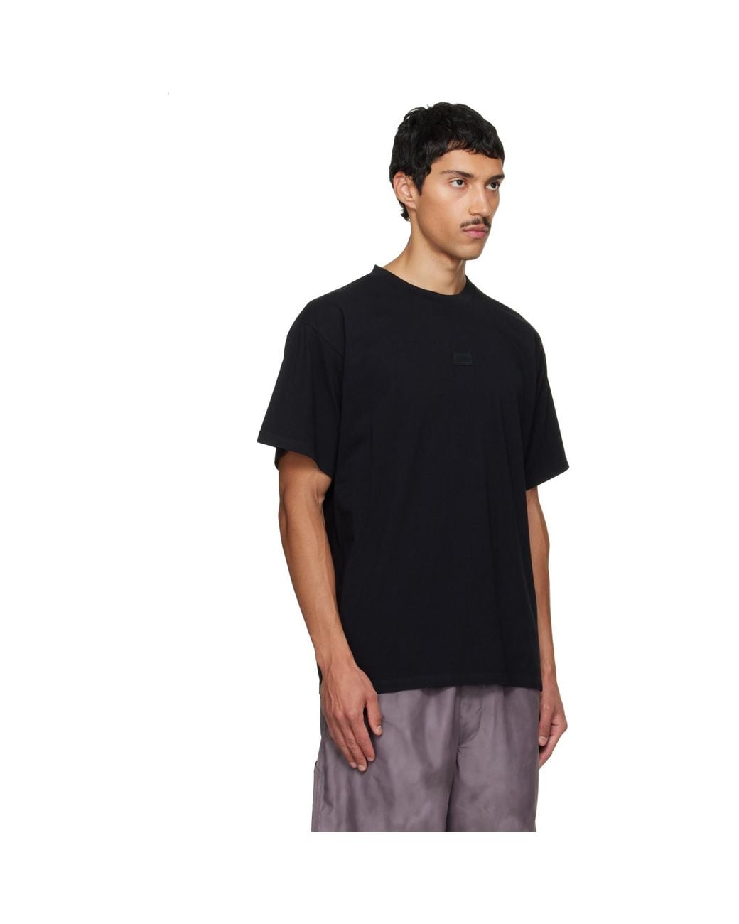 MM6 by Maison Margiela Black Logo Patch T-Shirt for men