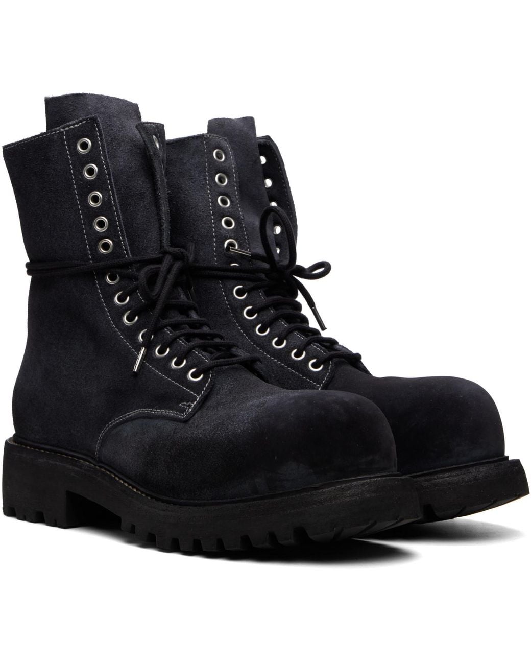 A Diciannoveventitre Black Fiore Prisma Combat Boots for men