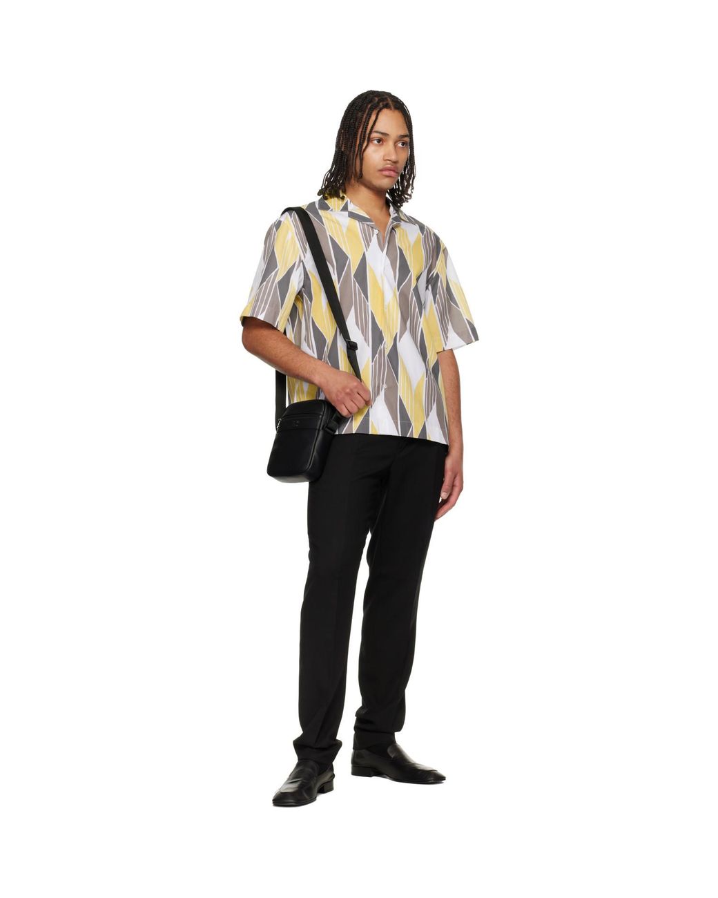 HUGO Black Camp Collar Shirt for men