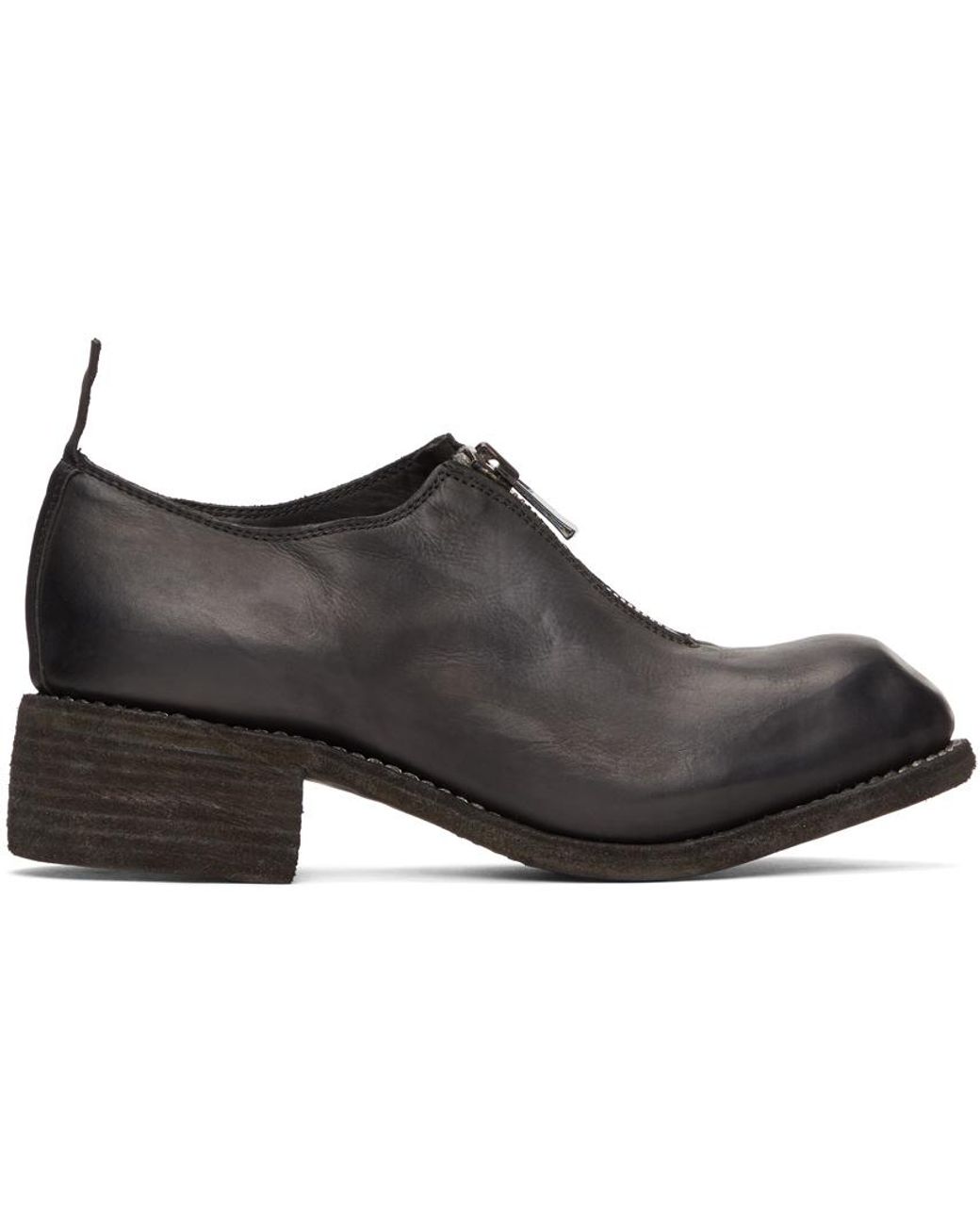 guidi front zip loafers