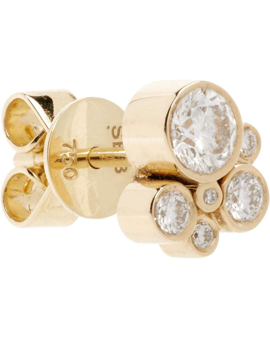 Sophie Bille Brahe Metallic Bisou Diamant Single Earring