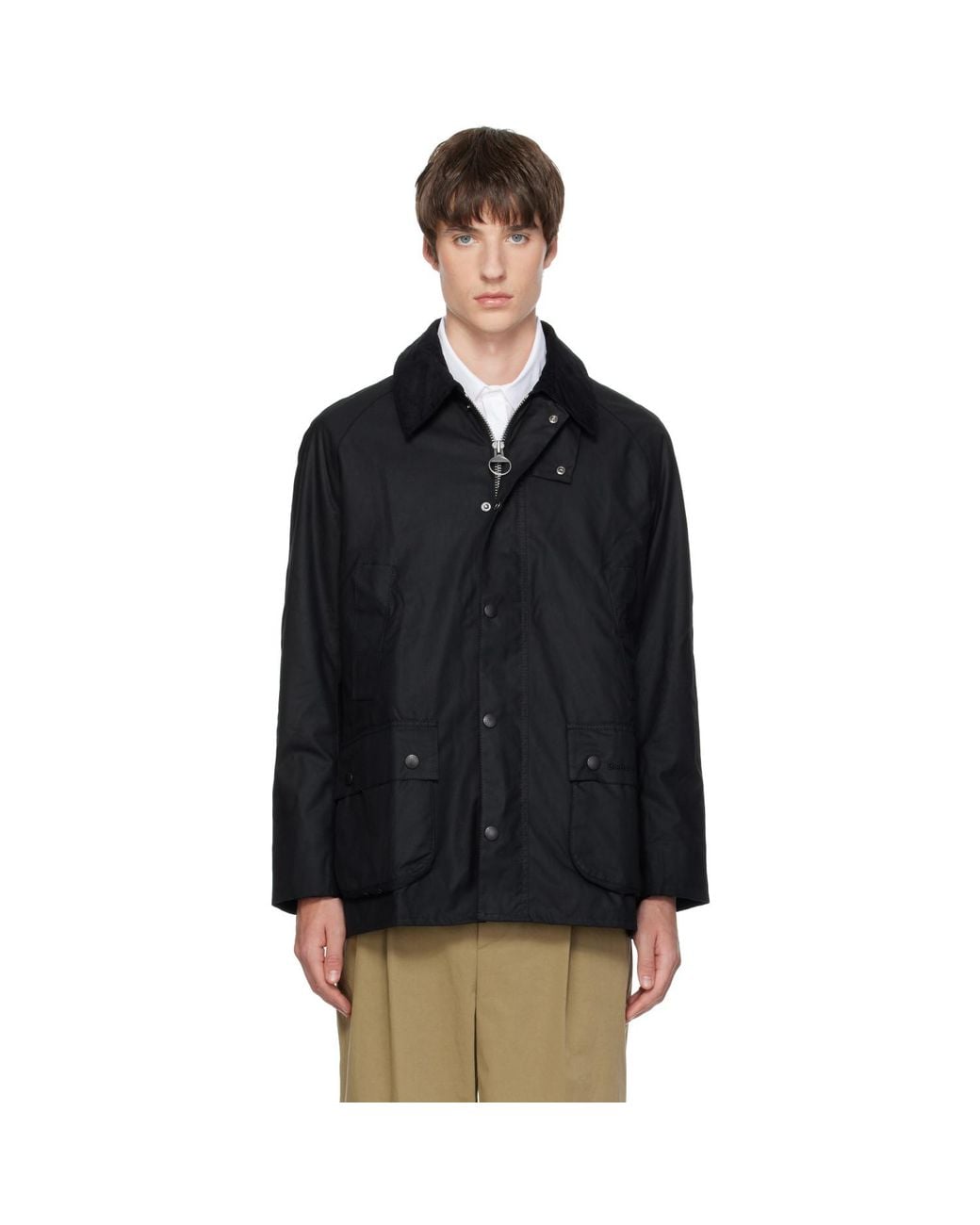 Barbour Black Ashby Waxed Jacket for men