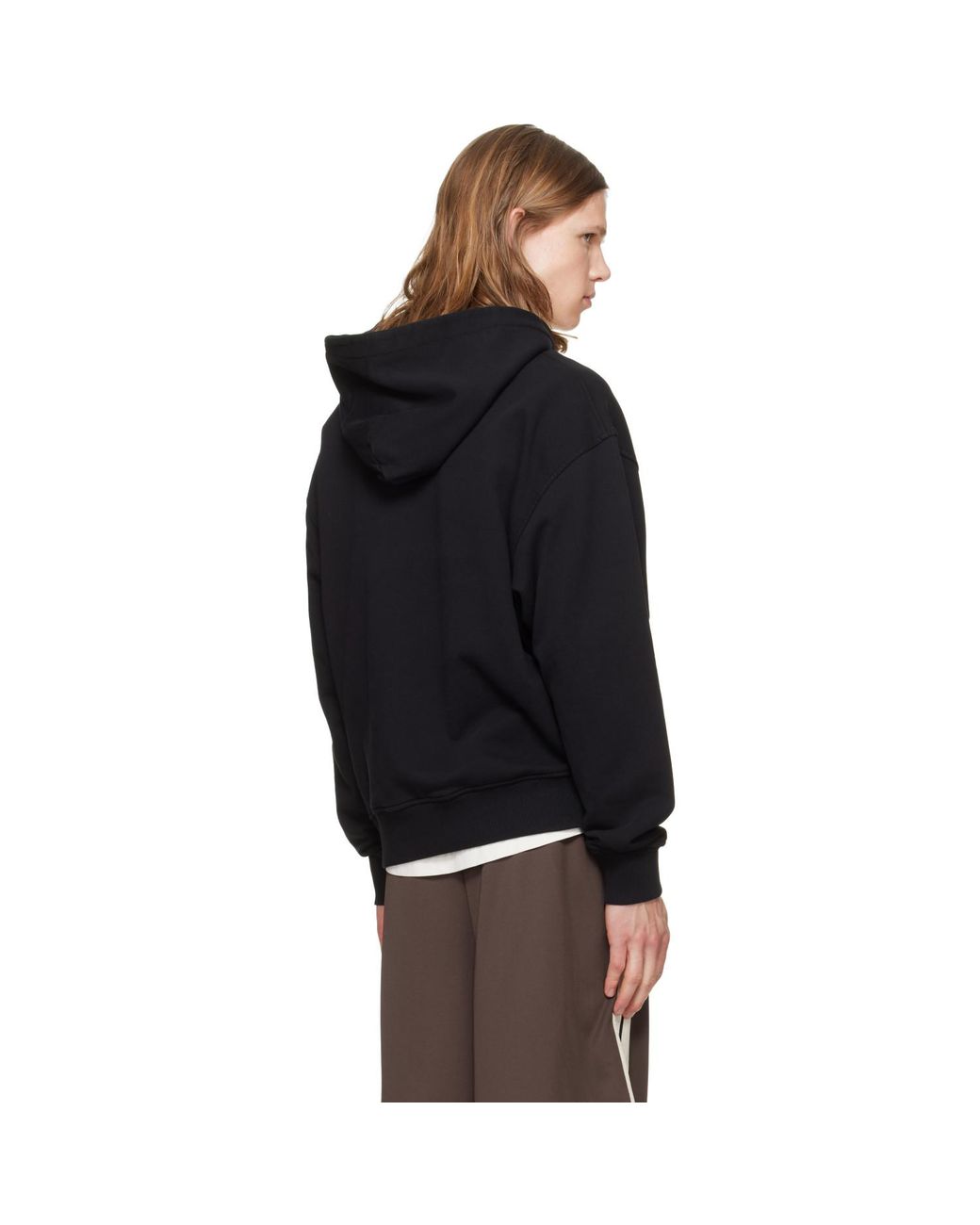 Palm Angels Black Neck Logo Hoodie for men