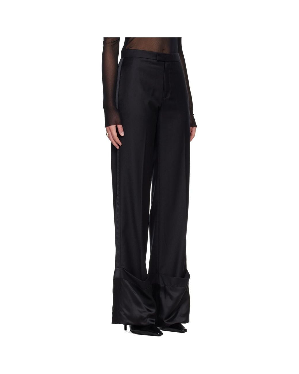 Jean Paul Gaultier Black 'The Satin Tailored' Trousers