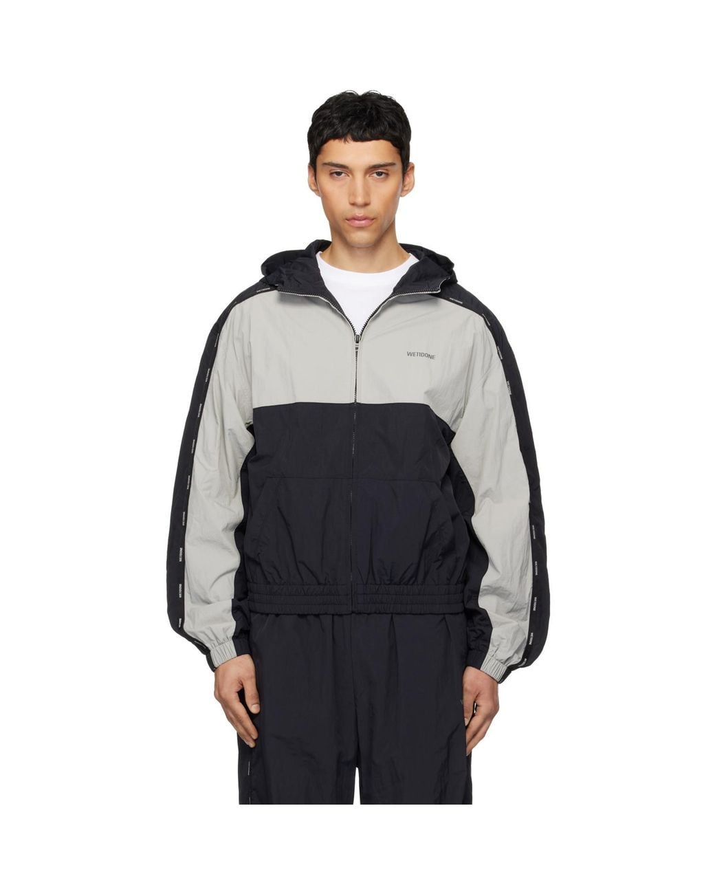 we11done Black Logo Tape Track Jacket for men